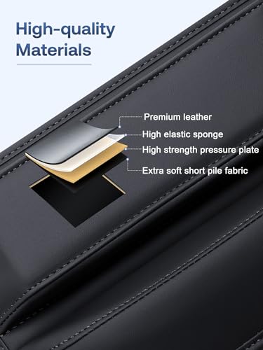 Universal Fit Car Gap Filler, Premium Leather Seat Gap Filler Organizer, Car SUV Truck Essentials (Black, 1 Pack) - Image 5