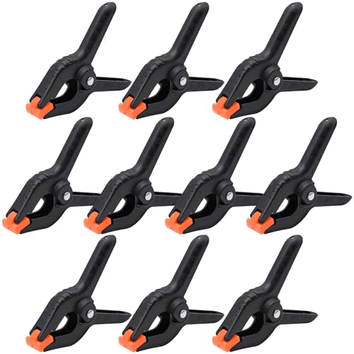 10/20/30/60 Pack Spring Clamps, 3.5in Plastic Spring Clamps, Heavy Duty Clamps for Crafts and Woodworking, Backdrop Clips Clamps for Backdrop Stand, Photography(10 Pack)