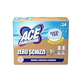 ACE Candeggina Maxi Tabs – 14 Pastiglie monodose di candeggina classica per superfici e lavatrice. Sbianca, smacchia, igienizza superfici e bucato bianco, in lavatrice o a mano, no sprechi, no schizzi