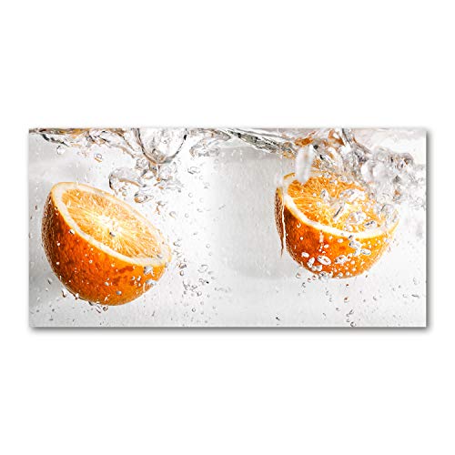 Crédence de cuisine 100x50cm en verre trempé avec motif oranges