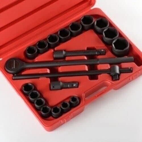 ARC-POWER for 21 Piece 3/4" Dr Drive Tool Black Impact Ratchet Socket Set Standard Size SAE
