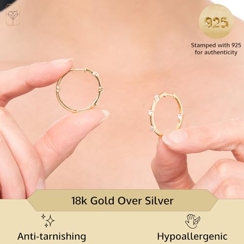 Sterling Silver Lab Grown Diamond Hoop Earrings for Women in Multiple Designs by MAX + STONE3