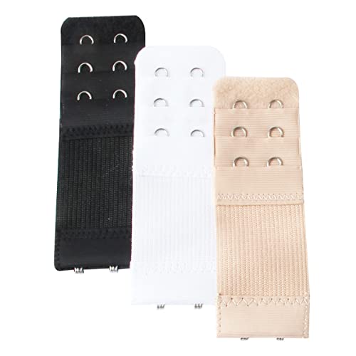 Jffx Bra Extender 2 Hooks 3 Rows, Stretchy Soft And Comfortable Women's Bra Strap Extenders Bra Band, Pack Of 3 #TOP17