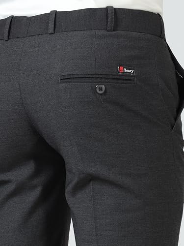 Image of Mc Henry Men's Solid Techno Flex 2-inch Waist Expandable Premium Luxurious Wrinkle Free Slim Fit Trousers