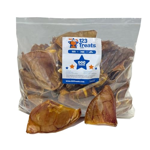 123 Treats Whole Pig Ears Dog Chews