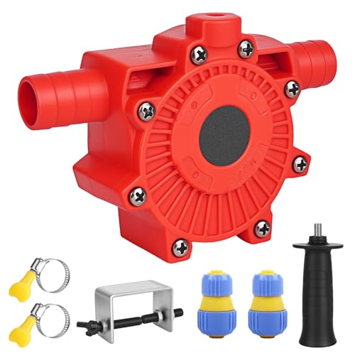 bssmmai Bohrmaschinenpumpe, Akkuschrauber Pumpe Wasserpumpe Mini Elektrobohrpumpe mit 2x Schlauchadapter für Entwässerung,Flüssigkeitstransport