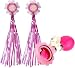 Little World Kids Bike Horn, Kids Bicycle Bell with 2 Pack Bike Streamers Bike Accessories for Girls or Boys (Pink)
