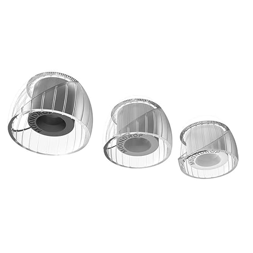 MOONDROP Spring Tips Silicone Eartips for Nozzle Diameter from 4.8mm-6.4mm Acoustic waveguide + Double Support Structure Silicone Earphone Ear-Tips 3pairs (S-3pairs)