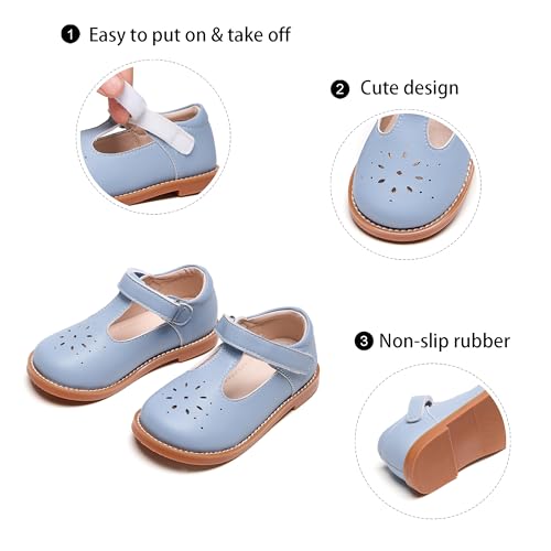 Image of GINFIVE Toddler Girls Dress Shoes Little Kids Flats School Mary Janes Shoes