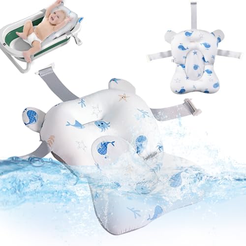 Cojín de baño para bebé, Ajustable Red de Soporte para Bañera, Red de Baño para Bebés, Cojín de Baño Recién Nacido, Red Antideslizante para Recién Nacidos, Asiento Hamaca Bañera Bebé 0-36 meses (B)