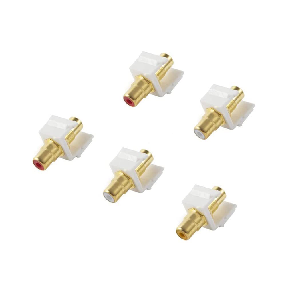 Placcato oro RCA Keystone Jack Insert Connector Femmina Snap in Adapter for Wall Plate