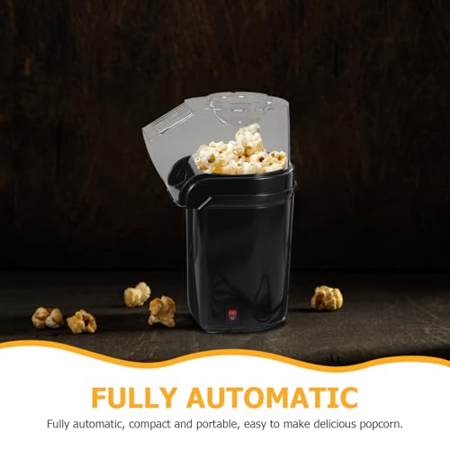 Image of [𝙇𝙞𝙢𝙞𝙩𝙚𝙙 𝙎𝙥𝙚𝙘𝙞𝙖𝙡 𝘿𝙚𝙖𝙡] Healthy Oil-Free Air Popcorn Machine Mini Black Popcorn Maker for Home Kitchen, Hot Air Technology, No Oil, Perfect for Quick & Healthy Family Popcorn