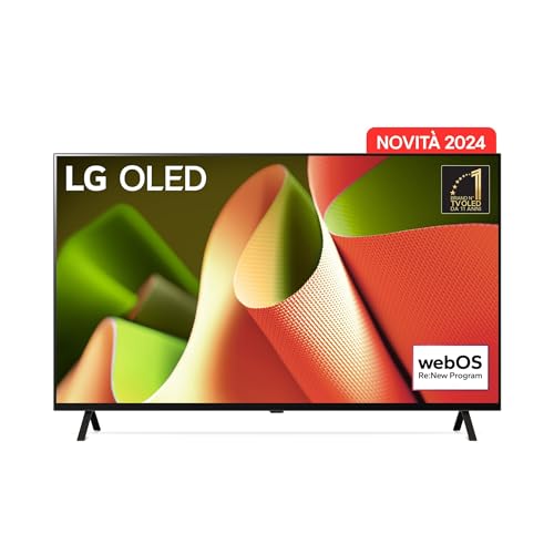 LG OLED 55'', Serie B4 2024, OLED55B46LA, Smart TV 4K, Processore α8, Dolby Vision, Dolby Atmos, 4 HDMI 2.1, Gsync, VRR, ThinQ AI, Wi-Fi, webOS 24, Telecomando puntatore