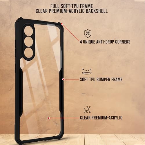 Image of Jkobi Hybrid Back Cover Case for Oneplus Nord 5 (Shockproof with Polycarbonate Clear Panel | Professional Black)
