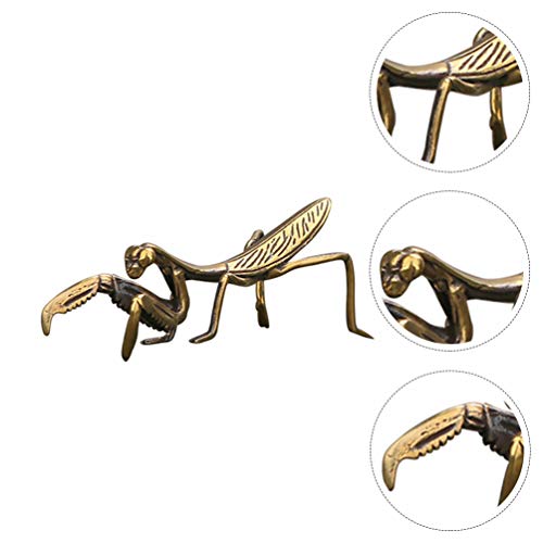 Balacoo Brass Mantis Sculpture Small Metal Mantis Garden Mantis Sculpture Retro Brass Insect Decoration For Home Garden #TOP6