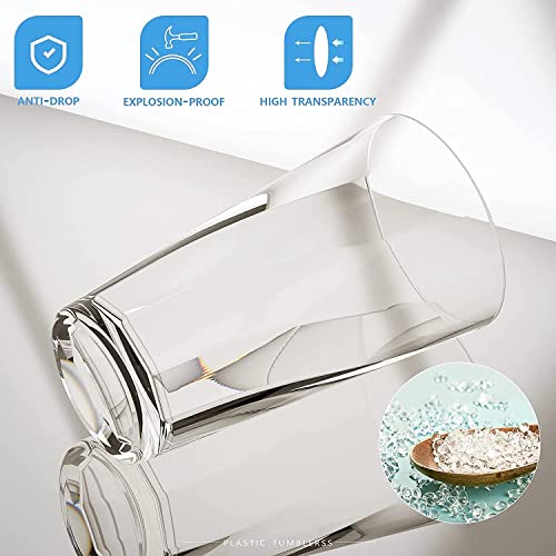 Wanchiy 600Ml Plastic Tumblers Set Of 8, Drinking Glasses, Reusable Plastic Cups, Juice Glasses, Highball Water Glasses, Stackable, Bpa-Free, Shatter-Proof, Dishwasher-Safe #TOP3