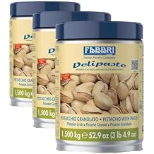 Fabbri Delipaste Pistachio Ground with pieces, Flavoring Compound for Gelato, Ice Cream, Soft Serve, Pastry and Confectionary - 1 Tin of 3.3 lb Pack of 3