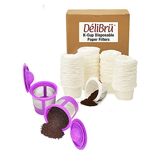 Reusable K Cups For Keurig 2.0 & 1.0 Coffee Makers. Universal Refillable K Cups And 100Pc Paper Filters For Reusable Coffee Pods (Paper Filter Bundle) #TOP15