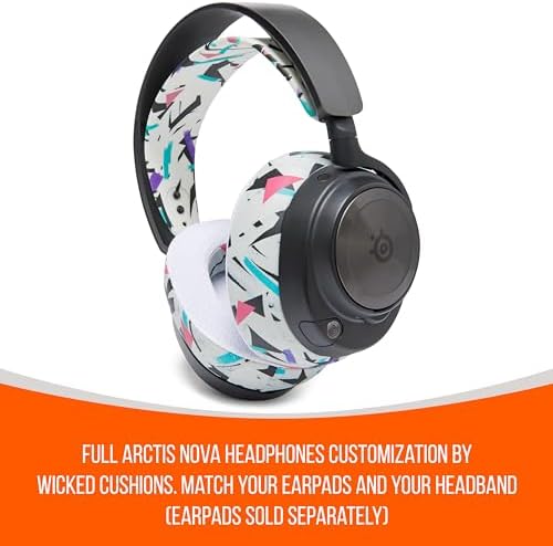 Opaska na głowę WCZ Arctis Nova  Ulepszona silikonowa opaska na głowę do zestawów słuchawkowych Arctis Nova firmy Wicked Cushions  Zwiększona elastyczność, komfort i styl| 90's White