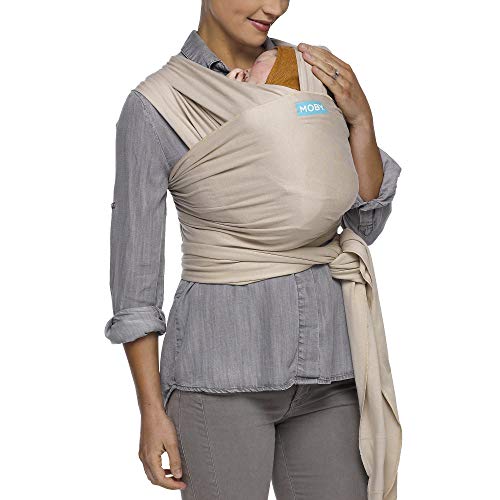 Moby Wrap Baby Carrier | Evolution | Baby Wrap Carrier for Newborns & Infants | #1 Baby Wrap | Baby Gift | Keeps Baby Safe & Secure | Adjustable for All Body Types | Perfect for Mom & Dad | Almond