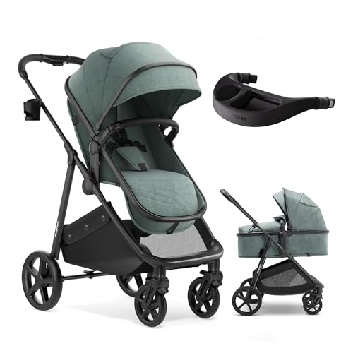 Image of Mompush Wiz 2-in-1 Bassinet Stroller with Snack Tray, Reversible Seat
