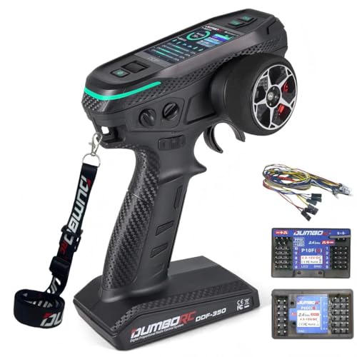 DUMBORC RC Radio Transmitter and Receiver 10 Channel DDF-350 with P10FG X6DCG Receiver 12 Lights HD Screen 10CH Remote Controller for RC Car Truck...