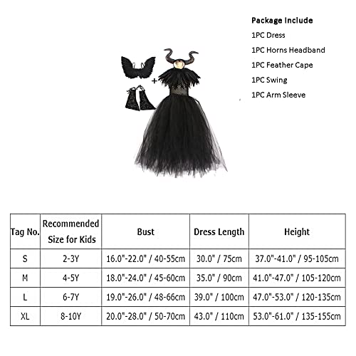 Malefica Ragazze Costume Strega Nera Halloween