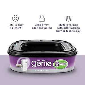Litter Genie Ultimate: Sistema Smaltimento Lettiera Gatti, Antiodore, 4 Ricariche, Blu, 4 Pezzi
 - immagine 2