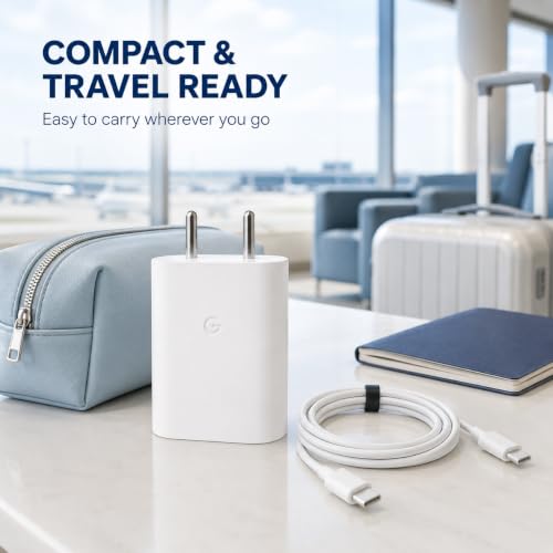Image of 30W Type C Rapid Charging Adapter with 3.3ft Cable for Google 11|10|9|8(Pro /XL /A /Fold) 7 Pro|4b|4a|S26|Pixel Chromebook /Tab /Slate - Support Other USB-C 30 W Quick Charging, White