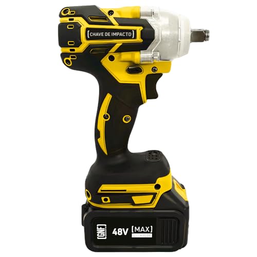 Chave De Impacto Pneumática Profissional Bateria 48V 4000mAh 2300RPM Bivolt GNF