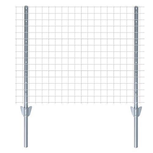 Preisvergleich Produktbild ESTEXO Zaun-Set Komplett-Set Volierendraht Zaun Draht Hasendraht Drahtzaun Drahtgeflecht 4eck Gartenzaun Drahtgitter mit Pfosten (Verzinkt / 1x10 m / 16x16 mm)