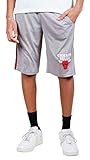 Ultra Game NBA Chicago Bulls Men's Mesh Athletic Active Basketball Shorts, Heather Gray, Large