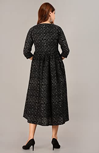 Image of COTLAND Fashions Jaipuri Cotton Flared Strappy Dress with Jacket for Women