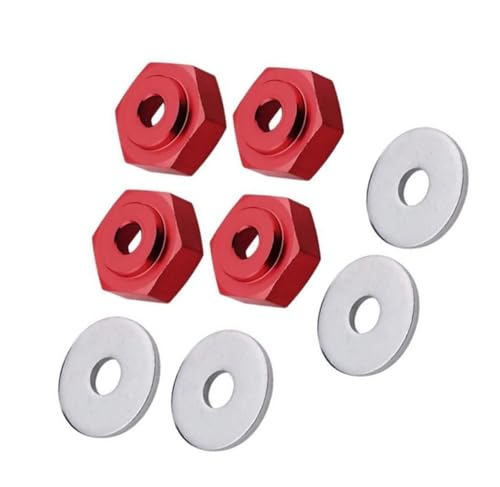 RC�������i For HSP 1/10 1/8 For Monster Truck RC�J�[�o�M�[�A�N�Z�T���[ 12mm����17mm�̃z�C�[���A�_�v�^�[�h���C�u�n�u�R���o�C�i�[ �Z�p�`�Z�p�� 6mm�p�[�c(Red)