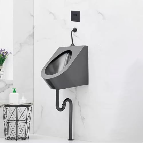 OTQEFTN Wall Mounted Sensor Urinal, Commercial Flushing Urinals with Automatic Flush System, Space-Saving Toilet Urinals for Men Spill Proof, for Public Places