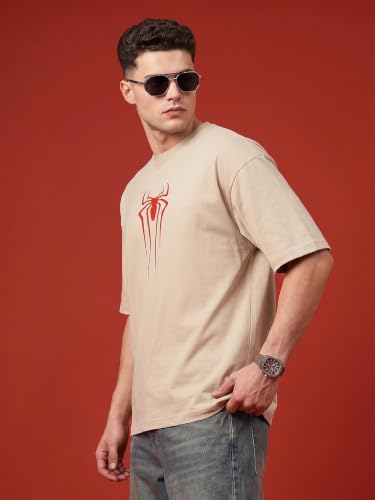 Image of Veirdo Men Spider-Man Printed Oversized T-Shirt