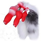 Gienocy Removable Fox Tail Anal Plug, Realistic Wolf Dog Penis Dildos with Fluffy Tail Set, Soft Silicone Animal Dildo Butt Plugs Anal Training SM Sex Toys for Beginners Men Women Couples Cosplay (M)