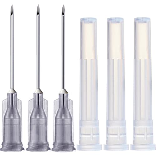 Image of 100 Pack 22Ga 1 Inch Sterile Disposable Injection Needle with Cap for Scientific and Industrial Dispensing Needl Accessories (22Ga)