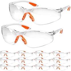 Equipo De Protección Personal En Carpintería 12PCS Gafas de Seguridad con Lentes Transparente Plaquetas Nasales y Patillas de Goma para un Ajuste Cómodo Equipo Protector Personal Lentes Resistente a Arañazos Gafas PPE