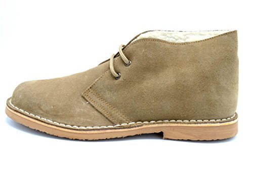 Made in Spain Bota Pisamierdas Unisex Piel Serraje con Borreguillo, color arena (44)