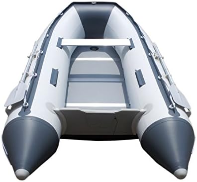 Newport 10ft 6in Newport Model Inflatable Dinghy Boat Transom Sport Tender - 5 Person - 15HP USCG Rated, White/Gray