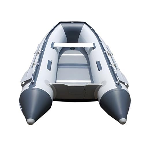 Newport 10ft 6in Newport Model Inflatable Dinghy Boat Transom Sport Tender - 5 Person - 15HP USCG Rated, White/Gray