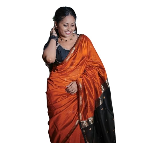 Image of Original Maheswari Cotton Silk Saree for Women | Kanjivaram Pure Silk Cotton Sari with Blouse | Zari Work | Tassels | Handloom Weave
