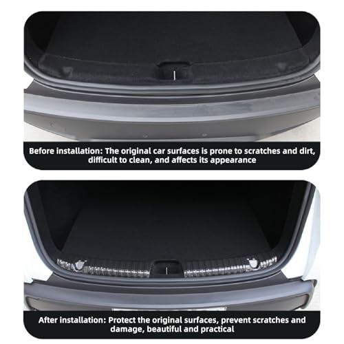 Cubierta de alféizar de maletero prémium en acero inoxidable con diseño elegante de fibra de carbono 4