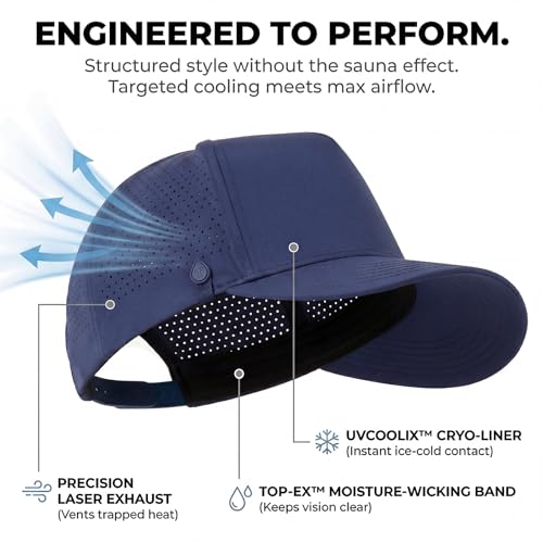 Image of TOP-EX Performance Baseball Hat for Men Water Resistant Golf Cap Running Cooling Snapback Laser Perforated