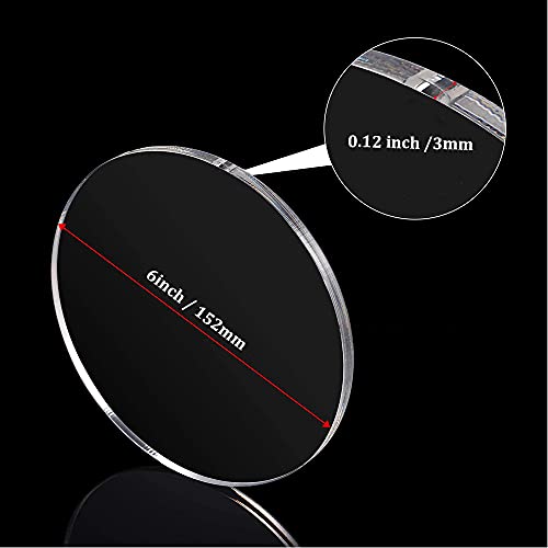Image of 10 Pieces Clear Circle Acrylic Sheet, 1 /8 inch Thickness, 6 Inch Plexiglass Circle Acrylic Disc Transparent Round Acrylic Blank Sign for Name Cards, Cricut Cutting, Painting and DIY Projects
