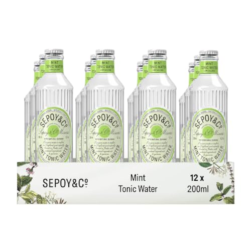 Image of SEPOY & CO. Mint Tonic Water, Premium G&T Mixer, Flavoured Tonic Water, Low Cal, Sparkling, Pack of 12 X 200ml