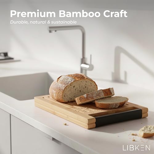 Tabla de cortar rectangular de bambú LIBKEN plegable 5 en 1 miniatura 6