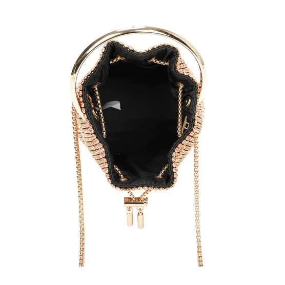 Sac à main rond en métal de luxe rigide rigoureusement ciselé pour femme - 5