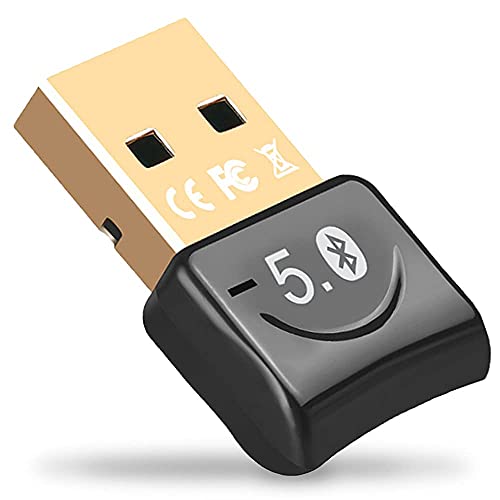 COOLEAD Bluetooth Adapter for PC USB Bluetooth 5.0 Dongle for Laptop Computer Desktop Bluetooth 5.0 USB Adapter for PC Bluetooth Headphones Headset Speakers Keyboard Mouse Printer Windows 10 8.1 8 7